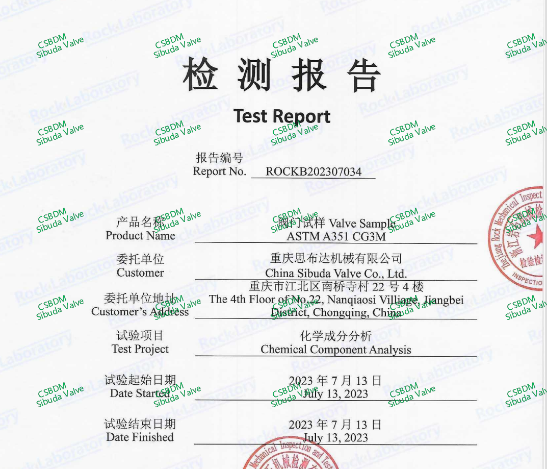 Component Analysis,Hardness,Tensile,Impact, Ferrite Content Test Report_For Valve or Parts9