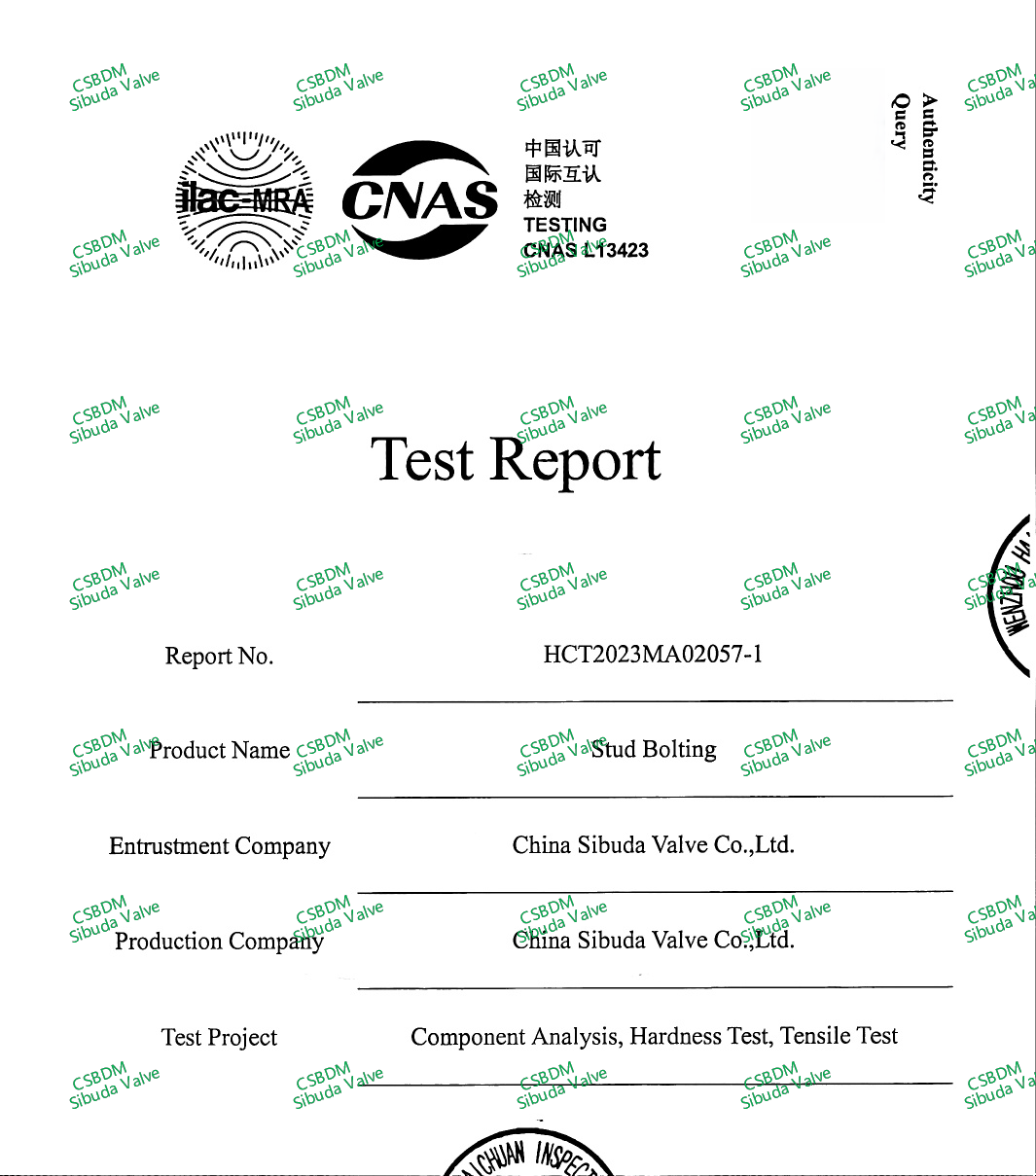 Component Analysis,Hardness,Tensile,Impact, Ferrite Content Test Report_For Valve or Parts1